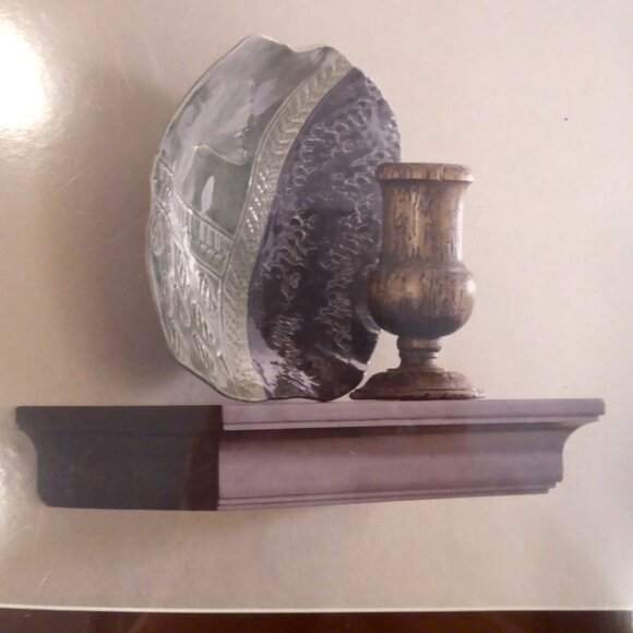 NEW 18” ALLEN + ROTH FLOATING WOOD WALL SHELF JAVA BROWN FINISH - Picture 2 of 15